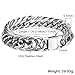 Hermah Heavy Mens Bracelet Chain 316L Stainless Steel Silver Punk Double Curb Cuban Rombo Link 15mm 7inch