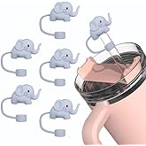 5Pcs Elephant Straw Cover for Stanley 40&30 Oz Cup, 10mm Silicone Straw Covers Cap for Stanley Cup Accessories, Cap Stopper for Reusable Straws Tip Lids（DM597）