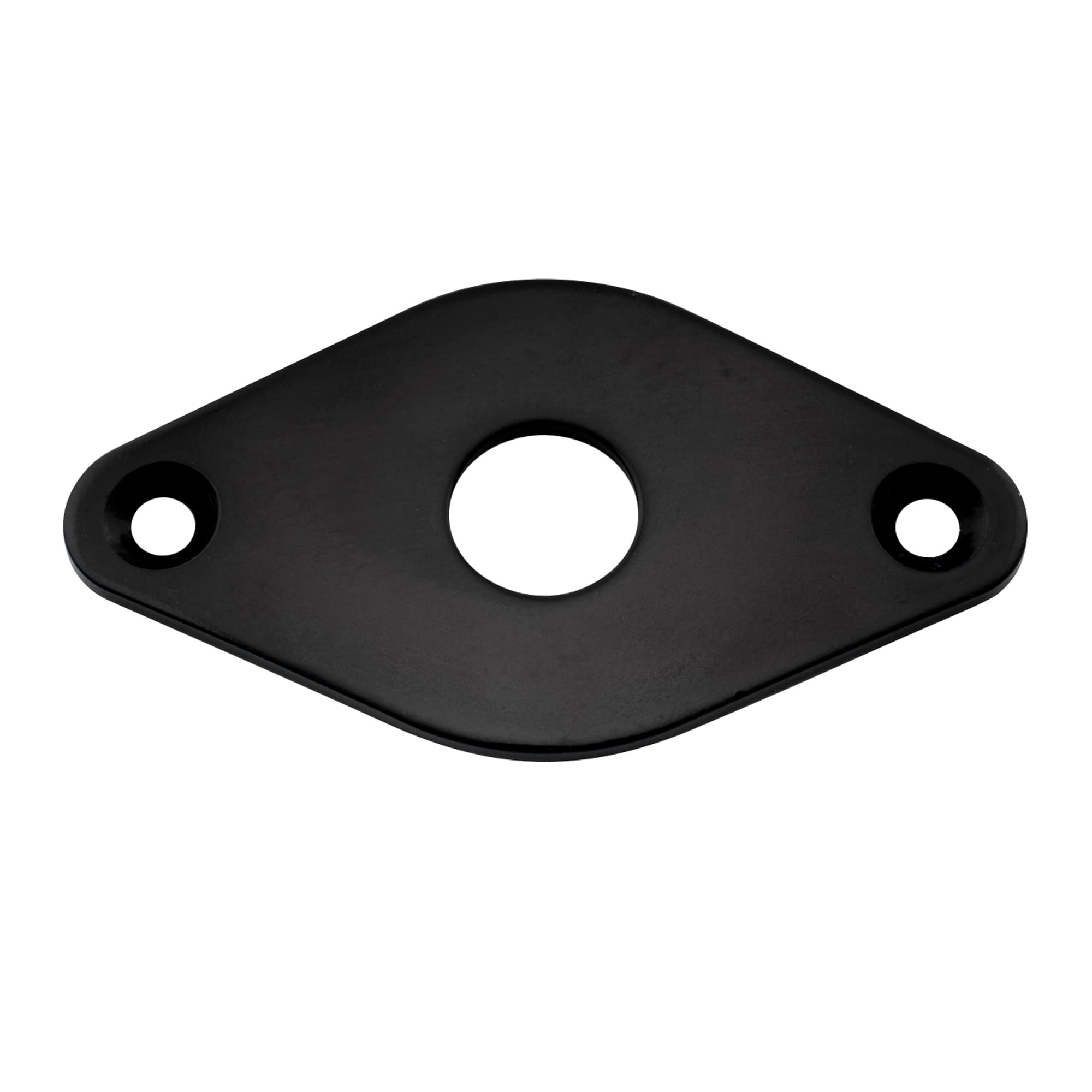 Musiclily Pro 9.6mm Steel Curved Diamond Jack Plate for Electric Guitar Bass, Black