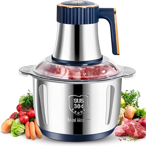 Beauenty 5L Electric Food Chopper,500W Stainless Steel Meat Grinder Electric,5-Speed Mode,Multi-Function Food Processor for Dough Stirring,Onion,Meat,Fruits, Garlic,Vegetables,Baby Food