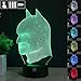 HUI YUAN Batman 3D Lamp Room Bedroom Decorative Night Light Multi 7 Color Change USB Cable Smart Touch Button LED Desk Table Light Kids Kiddie Gift Home Decoration