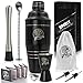 8-in-1 Bartender’s Kit: 24 Oz Stainless Steel Cocktail Shaker with Full Home and Bar Beverage Preparation Set, Leak-Proof Cup, Muddler, Spoon, Jigger, Pourers, Opener, Martini Mojito Kit by Spirit