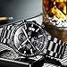 KASHIDUN Men's Watches Luxury Sports Casual Quartz Wristwatches Waterproof Chronograph Calendar Date Stainless Steel Band Black Color (A-Black)