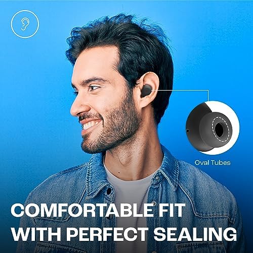 Wave Buds – Kabellose In-Ear Ohrhörer mit IP54 und IPX2 Wasserdichtigkeit – Kraftvoller Bass und 32 Stunden Akkulaufzeit – Schwarz