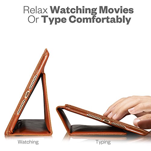 KAVAJ iPad Mini 5 2019 & 4 Case Leather Cover Berlin Cognac-Brown for Apple iPad Mini 5 2019 & 4 Genuine Cowhide Leather with Built-in Stand Auto Wake/Sleep Function. Slim Fit Smart Folio Covers