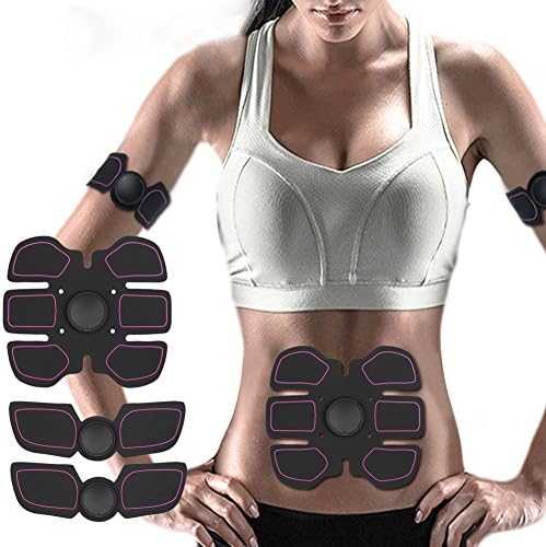 Ab Toner Ab Trainer Muscle Toner - Abdominal Toning Belt Training Gear Wireless Fit for Men &amp; Women Home Office Workout Fitness Training Gear (1 Abdomen: Pink) (Pink)