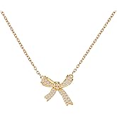 GUYATAN 14K Gold Plated Bow and Butterfly Design Choker Necklace for Women, Hypoallergenic Fashion Jewelry Gift