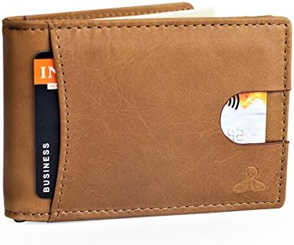 RFID Leather Wallets for Men - Bifold Slim Mens Wallet money clip card holder