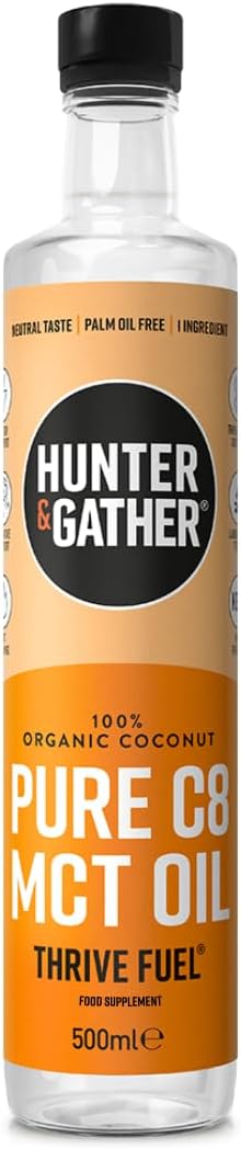 Hunter & Gather Pure C8 MCT Oil 500ml Organic Coconut Triple Steam Distilled