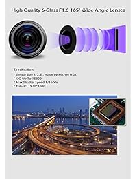 kdlinks x1 Full HD 1920 * 1080 165 Gran Angular Videocámara de salpicadero de coche con GPS, G Sensor & WDR Modo noche superior