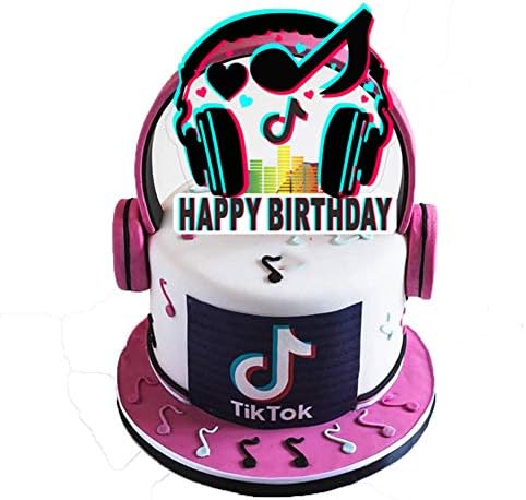 Tik Tok Cake Topper 9 Glitter 9th Tik Tok Happy Birthday Cake Topper For 9 Years Old Girls Boys Music Tik Tok Theme Birthday Party Decorations Party Supplies Toys Games Ravsnedkeren Dk