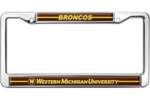 GRAPHICS & MORE Western Michigan Broncos Logo Full Size Standard License Plate Metal Frame