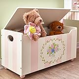 Fantasy Fields - Bouquet Thematic Kids Wooden Toy Chest with Safety Hinges | Imagination Inspiring Hand Crafted & Hand Painted Details   Non-Toxic, Lead Free Water-based Paint