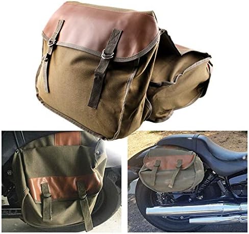 Inicio Motorcycle Saddlebags Motorcycle Motorbike Scooter ATV Canvas Saddle Bags Back Pack