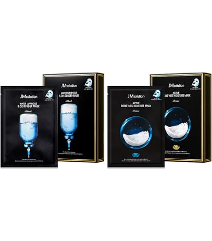 Lot De 5 Masques Visage JM SOLUTION Corée - Éclat, Hydratation, 35ml à 45ml, Neuf