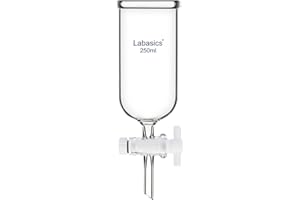 Labasics Dropping Funnel, Teflon Stopcock High Borosilicate Glass Top Opening Non-Graduated, for Precise Liquid Dispensing, 250 ml