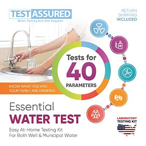 Test Assured Essential Water Test Kit - Easy At-Home Well and Municipal Water Test Kit - Laboratory Testing Kit for 40 Parameters - Identifies the Presence of Various Metals, Detects Pathogens, E.Coli