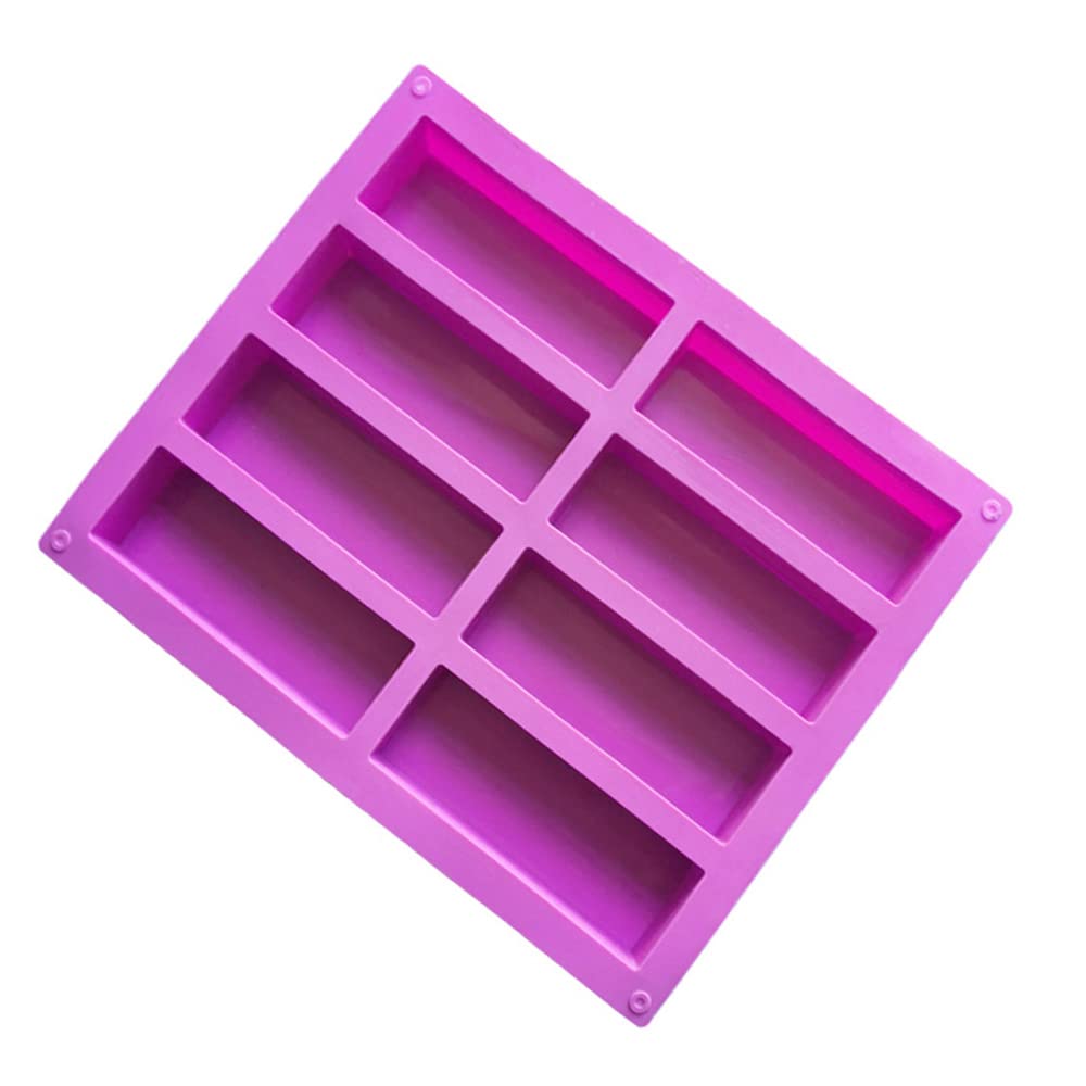 XUELIYUN Silicone Bar Mould Rectangle Granola Bar Chocolate Sweet Mould for Caramel Bread Loaf Muffin Brownie Cornbread Cheesecake, Purple, Dangaomuju001