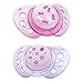 Chicco Flair Orthodontic BPA-Free Pacifier with Reusable Sterilizing Case, 2-Pack, Pink/Purple, 0-6m