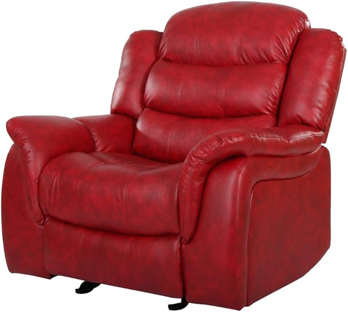 Great Deal Furniture Merit Contemporary Red Glider Recliner Chair Furniture & Decor