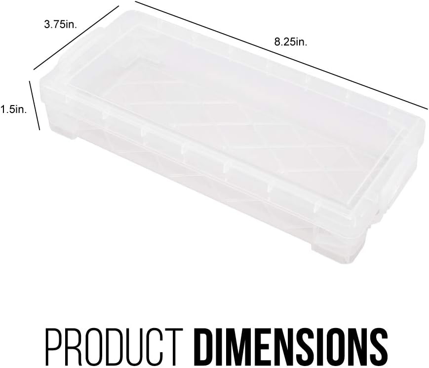 Super Stacker Pencil Box, 8.25 x 1.5 x 4 Inches, Clear, 1 Box (40309) : School Supply Boxes : Office Products