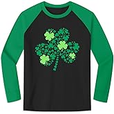 IIMMER Unisex Kids Valentine's Raglan Long Sleeve Heart Shirt St. Patrick's Patchwork Clover Top 2-10 Years