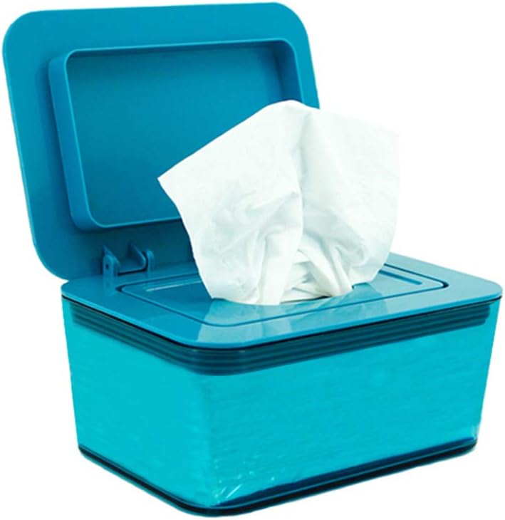 Loghot Plastic PS Baby Diaper Wipes Dispenser Reusable Wet Wipes Storage Holder Case Travel Tissue Box (Blue)