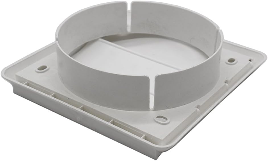 Kair White 125mm Louvred Wall Vent Grille - 125mm / 5 Inch Round Rear Spigot & 155mm Front Cover - Backdraught Prevention Shutter Flaps - Image 5