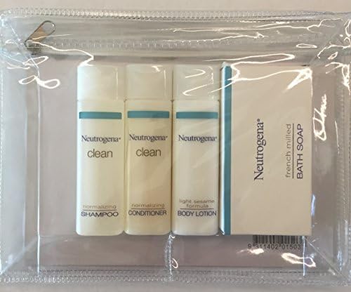 Neutrogena Travel Size Shampoo Conditioner Body Lotion and Bath Soap Toiletires Kit