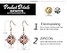 BAMOER 18K Rose Gold Plated Multicolor Cubic Zirconia Flower Earrings Necklace Ring Set for Women Girls CZ Jewelry Sets Size 8 Ring
