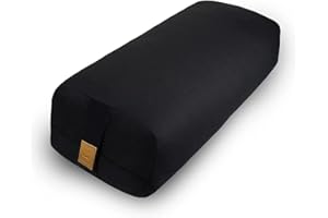 FELIZMAX Yoga Bolster (26x10.5x5.5 in) Supportive Yoga Cushion for Restorative Yin Yoga Accessories Rectangular Bolster for Stretching Meditation Pillow 100% Organic Cotton Removable Washable Cover