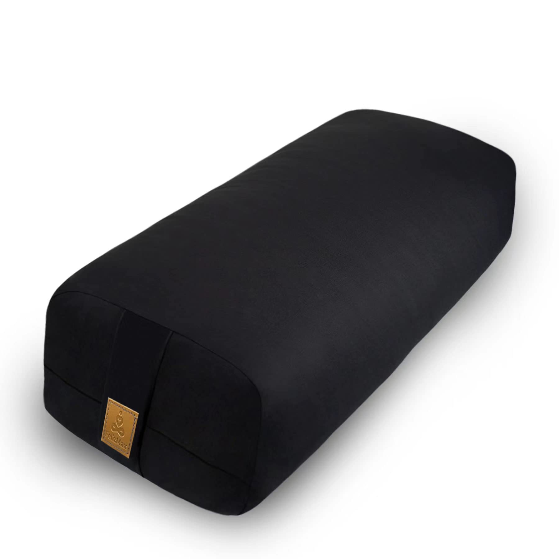 Photo 1 of Yoga Bolster (26x10.5x5.5 in) Rectangular Bolster for Stretching Supportive Yoga Cushion for Restorative Yin Yoga Accessories Meditation Pillow Reading Pillow 100% Cotton Removable Washable Cover Large (Black, Large)