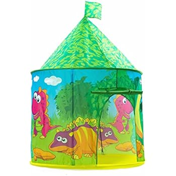 PLAY 10 Kids Tent Dinosaur Castle Pop up Tent for Indoor and Outdoor Fun,Neatly Folds into a Carrying Bag