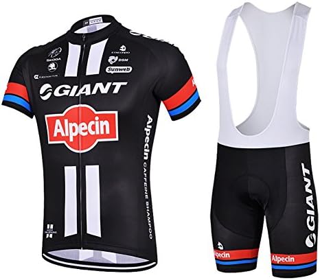 UONO Mens Short Sleeves Team Cycling Jersey Jacket Bicycle Bike Shirt Cycling Padded Bib Shorts Set