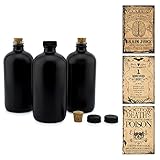 Cornucopia Brands Black 16-Ounce Glass Apothecary