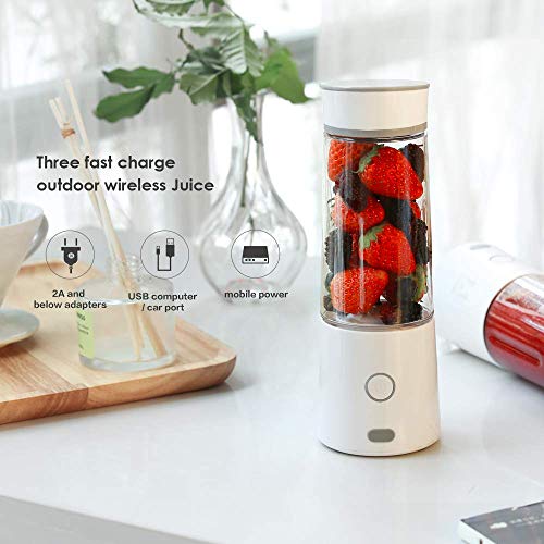 Portable Blender USB Rechargeable -TTLIFE MACARON Personal Blender for Shakes and Smoothies, Mixer Juice Cup Single Serve, Smalle Travel Blender Multifunctional with 5200mAh Battery for Travel Personal,Juice,Baby Food-White