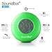 Soundbot SB510 HD Water Resistant Bluetooth Shower Speaker, Handsfree Portable Speakerphone with Built-in Mic, 6hrs of Playtime, Control Buttons and Dedicated Suction Cup for Showers (Green)