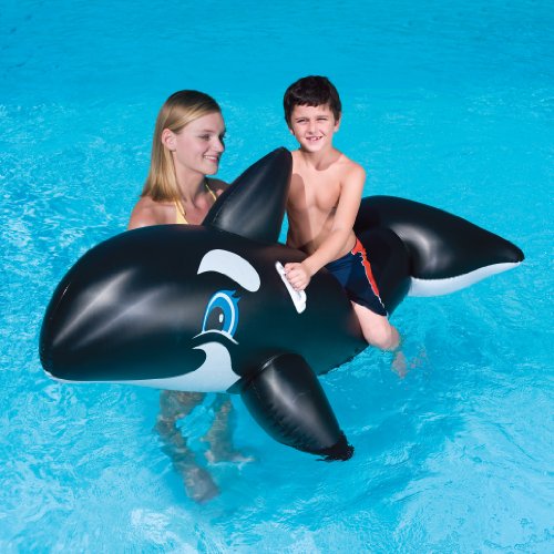 H2OGO! Jumbo Whale Rider Inflatable Pool Float
