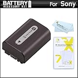 Battery Kit For Sony Cyber-Shot DSC-HX100V, DSC-HX200V Digital Camera Includes Extended (1000mAh) Replacement NP-FH50 Battery + LCD Screen Protectors + MicroFiber Cleaning Cloth .