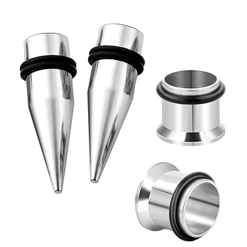 HEKEUOR Piece 316l Steel Tapers And Tunnels Ear Stretching Kit Gauge  Gauging Plugs Choose 1g 16 16 00g 14g