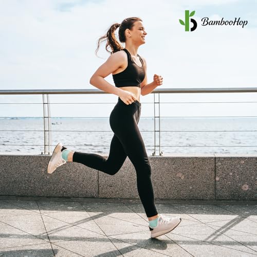 BambooHop Ankle Socks Women, 5 Pairs Bamboo Low Cut Ladies Trainer Socks, Breathable Seamless Short Summer Thin Socks