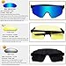 HTTOAR Cycling Glasses Sports Sunglasses with 3 Interchangeable Lenes for Men Women (Black blue)