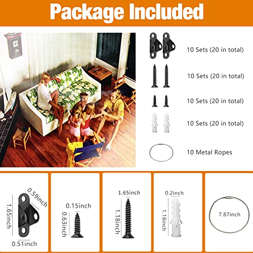 Ougourim Furniture Anchors (10 Packs) Anti Tip Furniture Anchors for