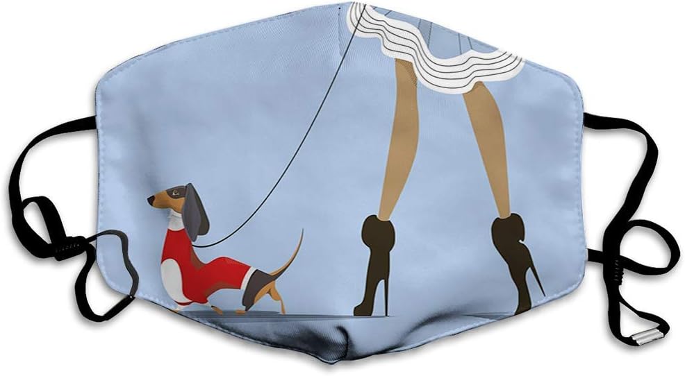 Anti Pollution Anti-Dust Mouth Mask Adjustable Earloop Face Mask Woman with High Heels and Skirt Walk Her Sweet Clothes