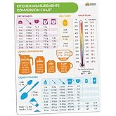 Kitchen Conversion Chart Magnet - Measurement Guide for Cooking &amp; Baking | 6x8 Waterproof &amp; Wipeable Baking Supplies &amp; Accessories - Liquid &amp; Dry Measurement Chart - Kitchen Gadgets - Mom Gifts