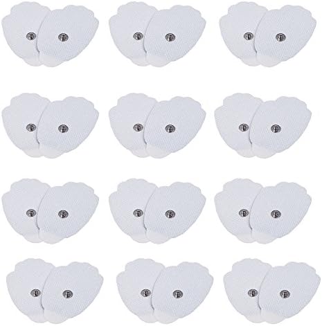 Electrode Pads 12 Pairs for Tens Unit TENS Electrodes Premium Quality Self Adhesive Sticky Gel Pads Acupuncture Points Snap on Electrodes Pads [30 Days Money Back Guaranteed]