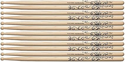 Amazon Co Jp 6 Pairs Pearl Pearl 160h Cherry 澤 泰徳 Sakura Rayflower Zigzo Drum Stick Musical Instruments