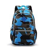 Camo Tactical Backpack for Military Fans Kids Boys Girls and Adults Men Women (Blue)