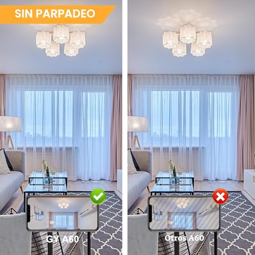 GY E27 Warm White LED Bulb 14W 3000K 1540 Lumen, A60 Low Consumption, 14W Equivalent to 100W, Non-Dimmable 12 Units