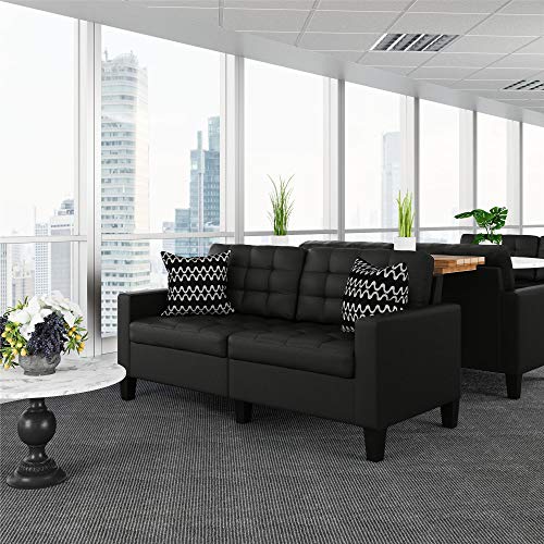 DHP Emily Upholstered Sofa Couch Living Room Furniture, Black Pricepulse